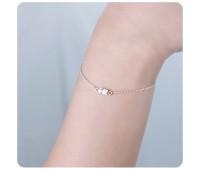 CZ Square Silver Bracelet BRS-1100